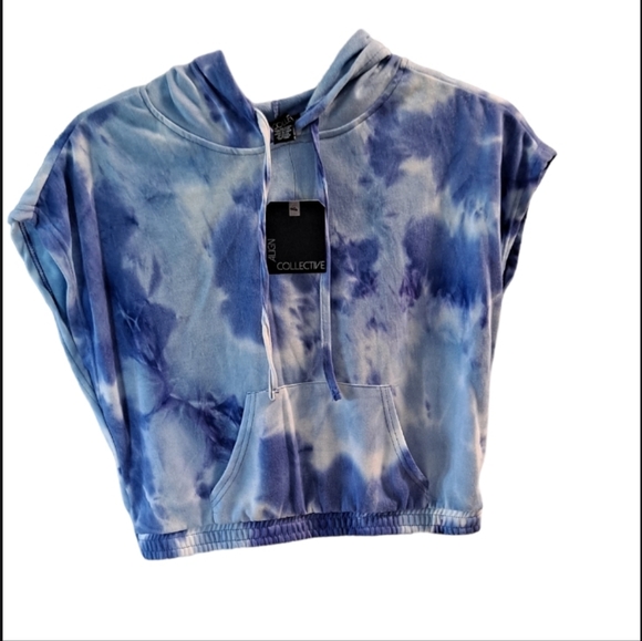 NWT-ALIGN COLLECTIVE SPORTS 2 PCS TIE DYE HOODIE AND SHORT SET DRAWSTRING - Picture 3 of 7